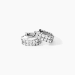 Créoles Argent Blanc Denice Oxydes De Zirconium