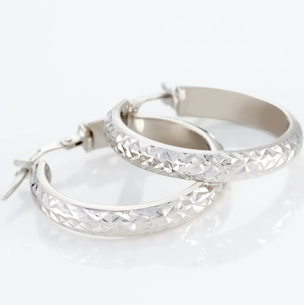 Créoles Argent Blanc Esmee