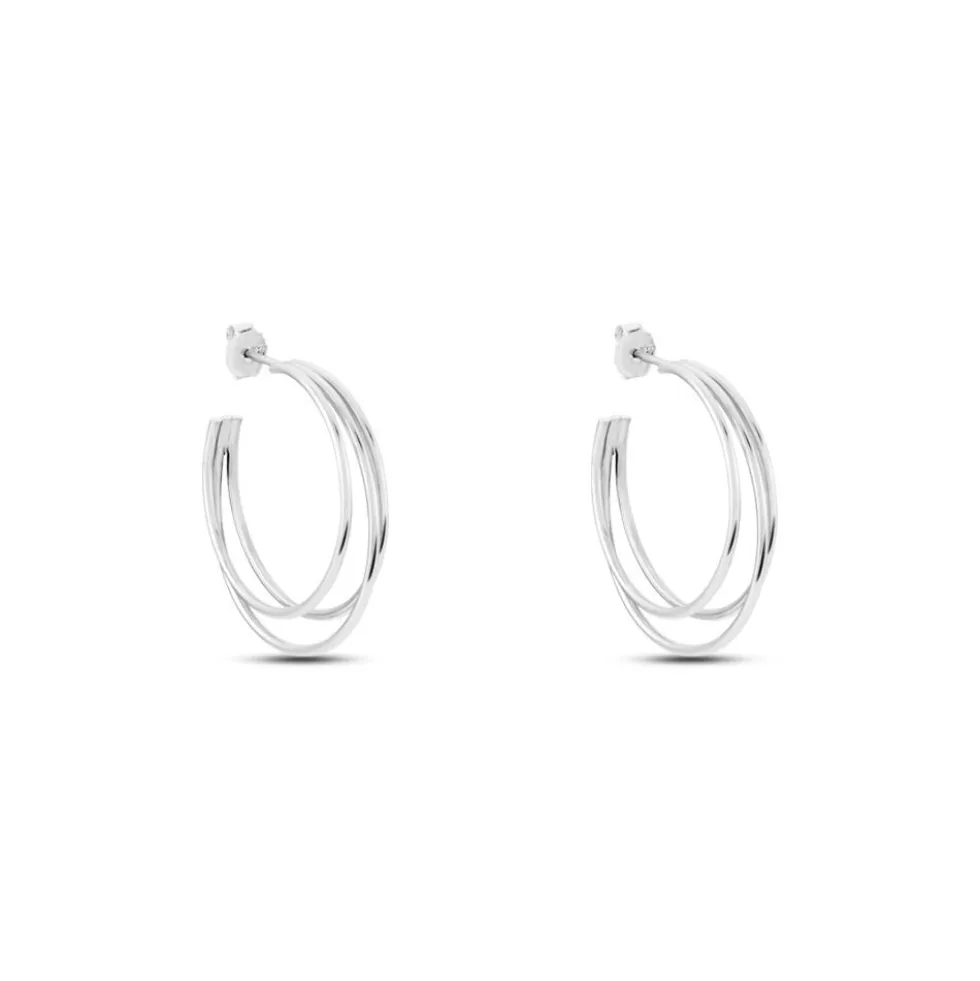 Créoles Argent Blanc Jukka