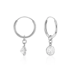 Créoles Argent Blanc Lehunnus Oxyde De Zirconium
