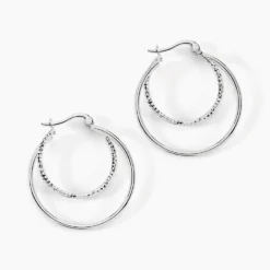 Créoles Argent Blanc Marjorie