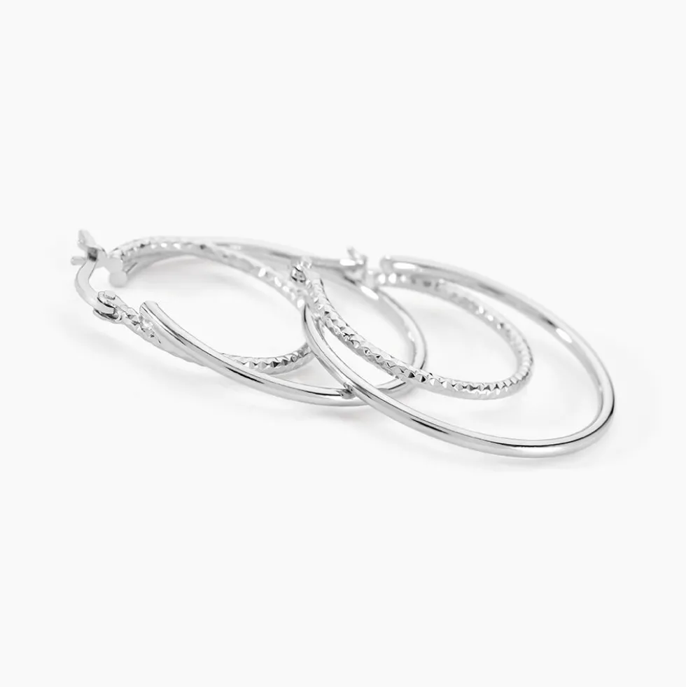 Créoles Argent Blanc Marjorie