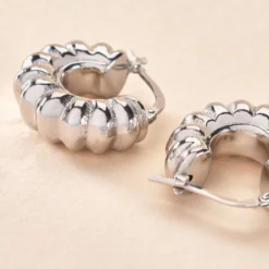 Créoles Arie Argent Blanc