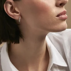 Créoles Carlyn Argent Blanc