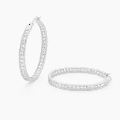 Créoles Classique Argent Blanc Django Oxyde De Zirconium
