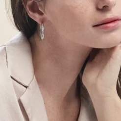 Créoles Django Argent Blanc Oxyde De Zirconium