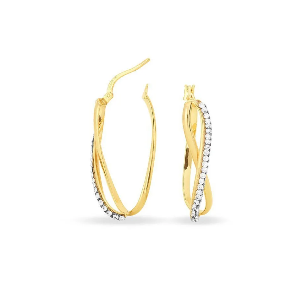 Créoles Domitilla Or Jaune Strass
