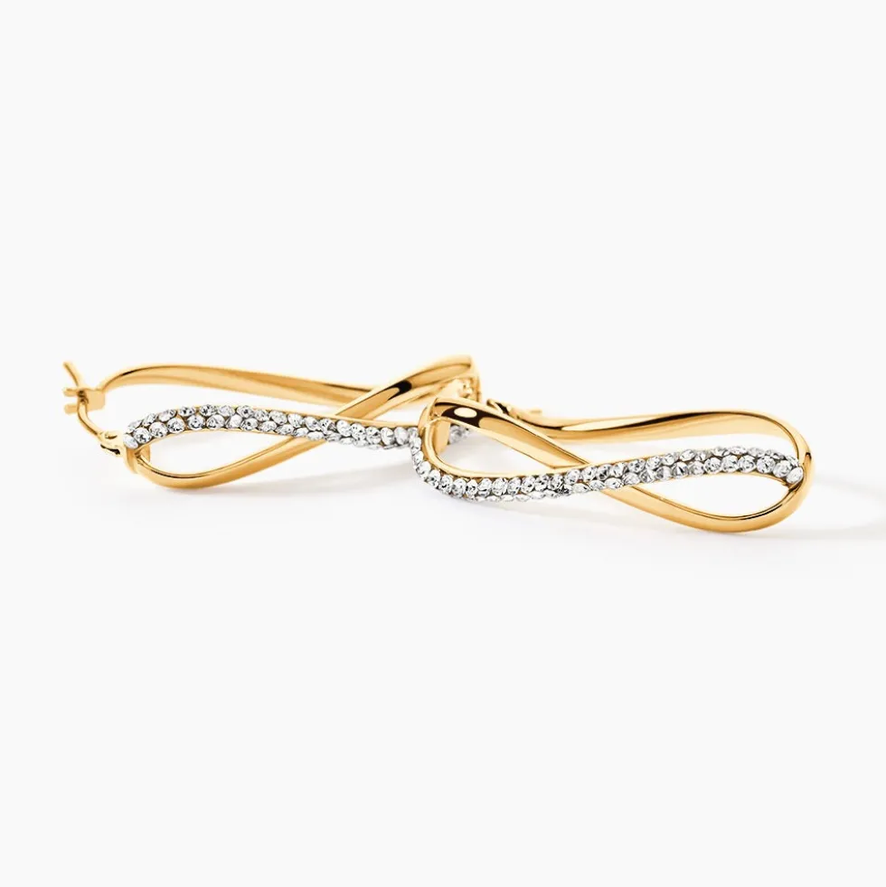 Créoles Domitilla Or Jaune Strass