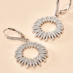 Créoles Doretta Argent Blanc Oxyde De Zirconium