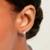 Créoles Estrella Argent Blanc Oxyde De Zirconium