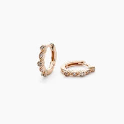 Créoles Eugenie Argent Rose Oxyde De Zirconium