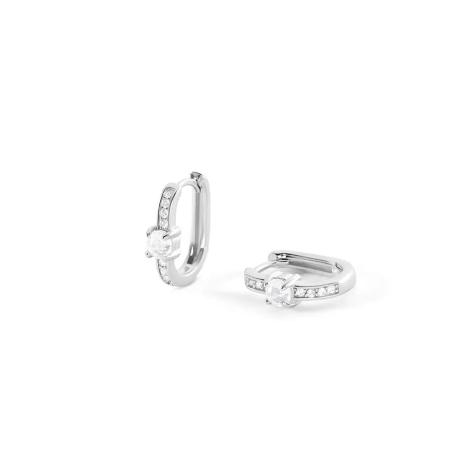 Créoles Francene Argent Blanc Oxyde De Zirconium