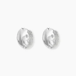 Créoles Guess Crazy Earrings Acier Blanc Oxyde De Zirconium