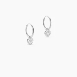 Créoles Ili Argent Rhodié Oxyde De Zirconium