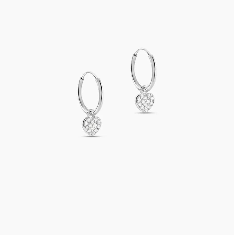Créoles Ili Argent Rhodié Oxyde De Zirconium