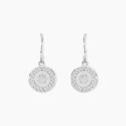 Créoles Isra Argent Blanc Oxyde De Zirconium
