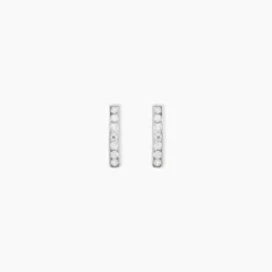 Créoles Jacoba Rondes Or Blanc Oxyde De Zirconium
