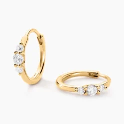 Créoles Kaelee Or Jaune Diamant Synthétique