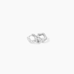 Créoles Kaylin Argent Blanc Oxyde De Zirconium