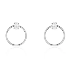Créoles Kip Or Blanc Oxyde De Zirconium