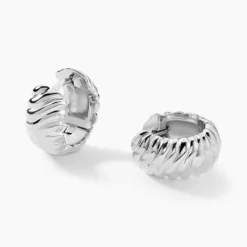 Créoles Leocadie Argent Blanc