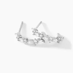 Créoles Naura Argent Blanc Oxyde De Zirconium