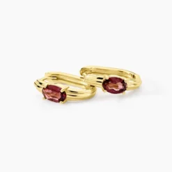 Créoles Poem Argent Jaune Tourmaline