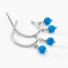 Créoles Riona Argent Blanc Turquoise