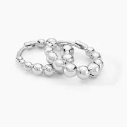 Créoles Safana Argent Blanc