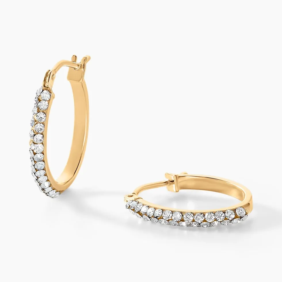 Créoles Sandrine Or Jaune Strass