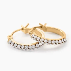 Créoles Sandrine Or Jaune Strass