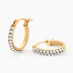 Créoles Sandrine Or Jaune Strass