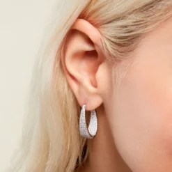 Créoles Soazig Argent Blanc Oxyde De Zirconium