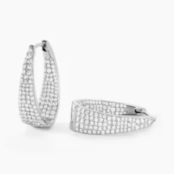 Créoles Soazig Argent Blanc Oxyde De Zirconium