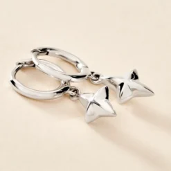 Créoles Spell Argent Blanc
