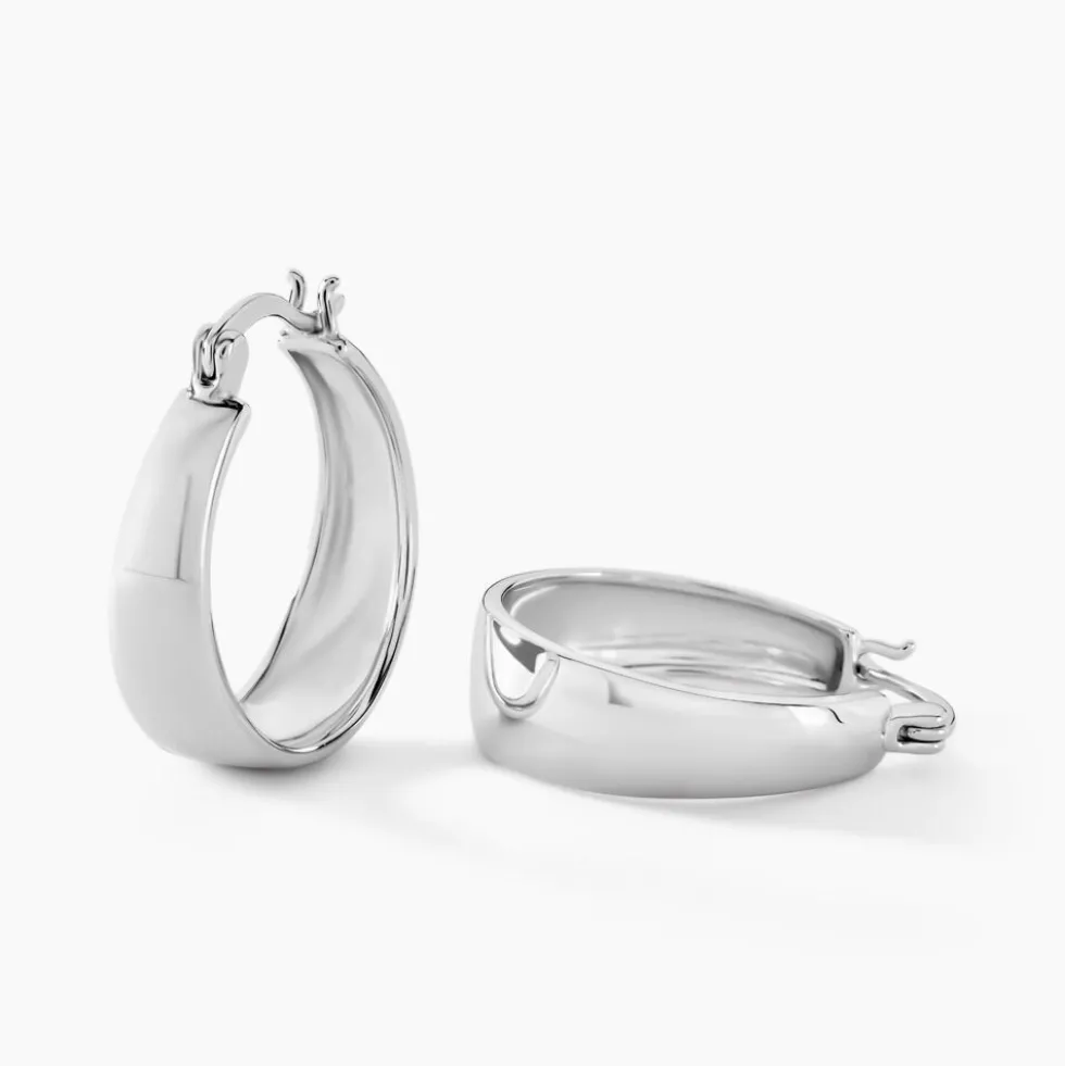 Créoles Suliac Argent Blanc