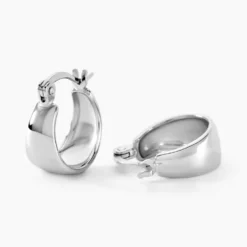 Créoles Suliac Argent Blanc