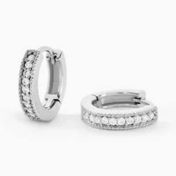 Créoles Yarina Argent Blanc Oxyde De Zirconium