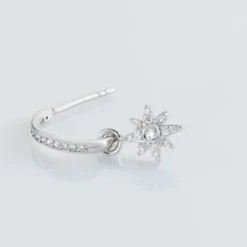 Créole Unitaire Ancelin Rondes Argent Blanc Oxyde De Zirconium