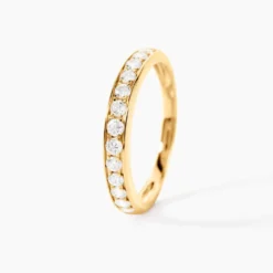 Demi-alliance Or Jaune Valentine Diamant Synthetique