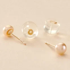 Fermoir Boucle D'oreille Silicone Or Jaune
