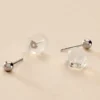 Fermoir Boucle D'oreille Silicone Or Blanc