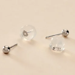 Fermoir Boucle D'oreille Silicone Or Blanc