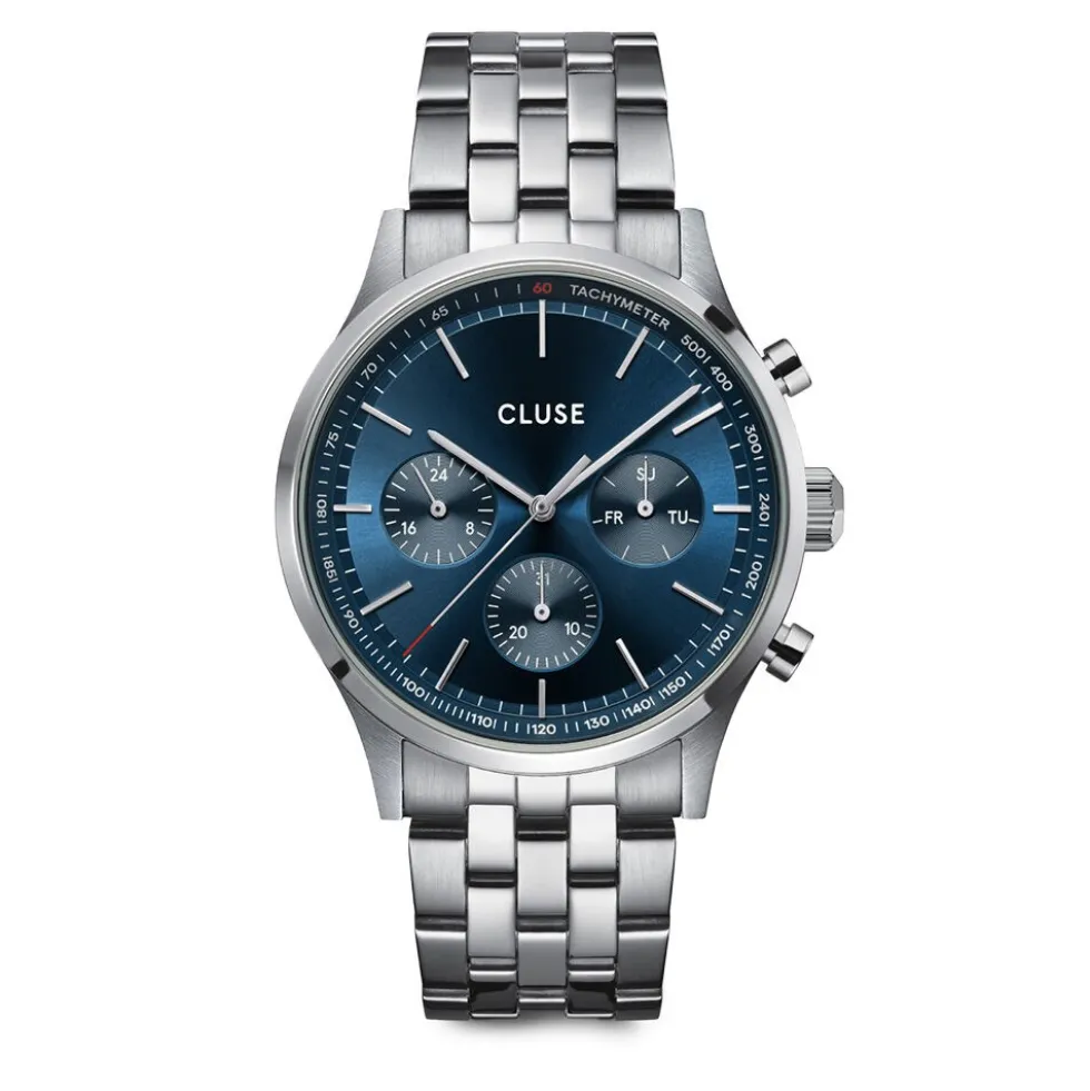 Montre Cluse Anthéor Multifonction Bleu
