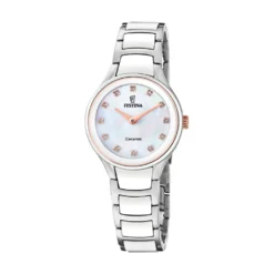Montre Festina Ceramic Bimatiere Nacre Blanche