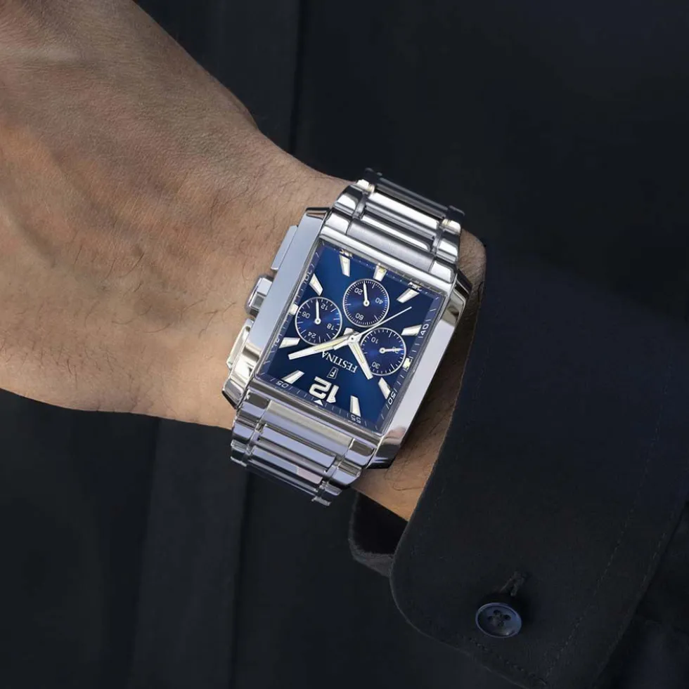 Montre Festina On The Square Chrono Bleu