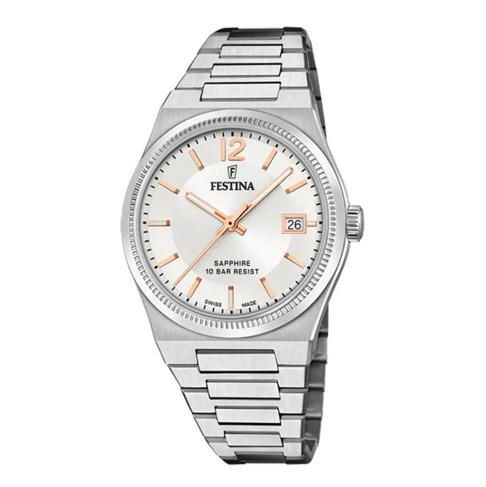 Montre Festina Swiss Made 35 Argenté