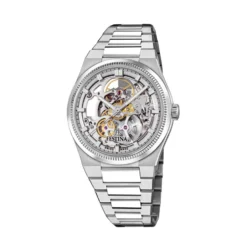 Montre Festina Swiss Made Automatic Squelette 40 Argenté