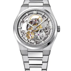 Montre Festina Swiss Made Automatic Squelette 40 Argenté