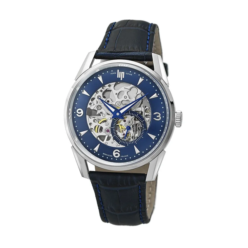 Montre Lip Himalaya Squelette Bleu